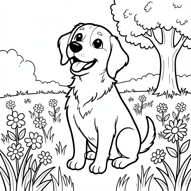 Ausmalbild Hund