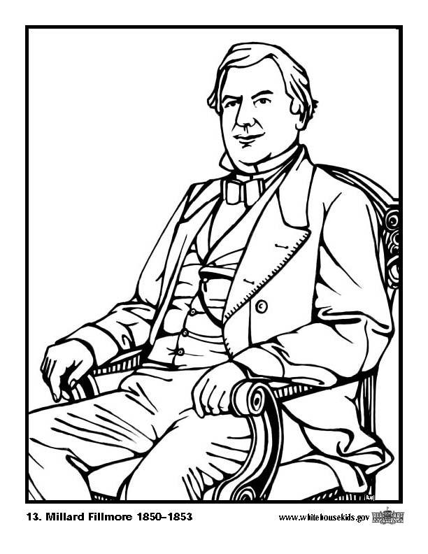 13 millard fillmore Malvorlage 13 millard fillmore