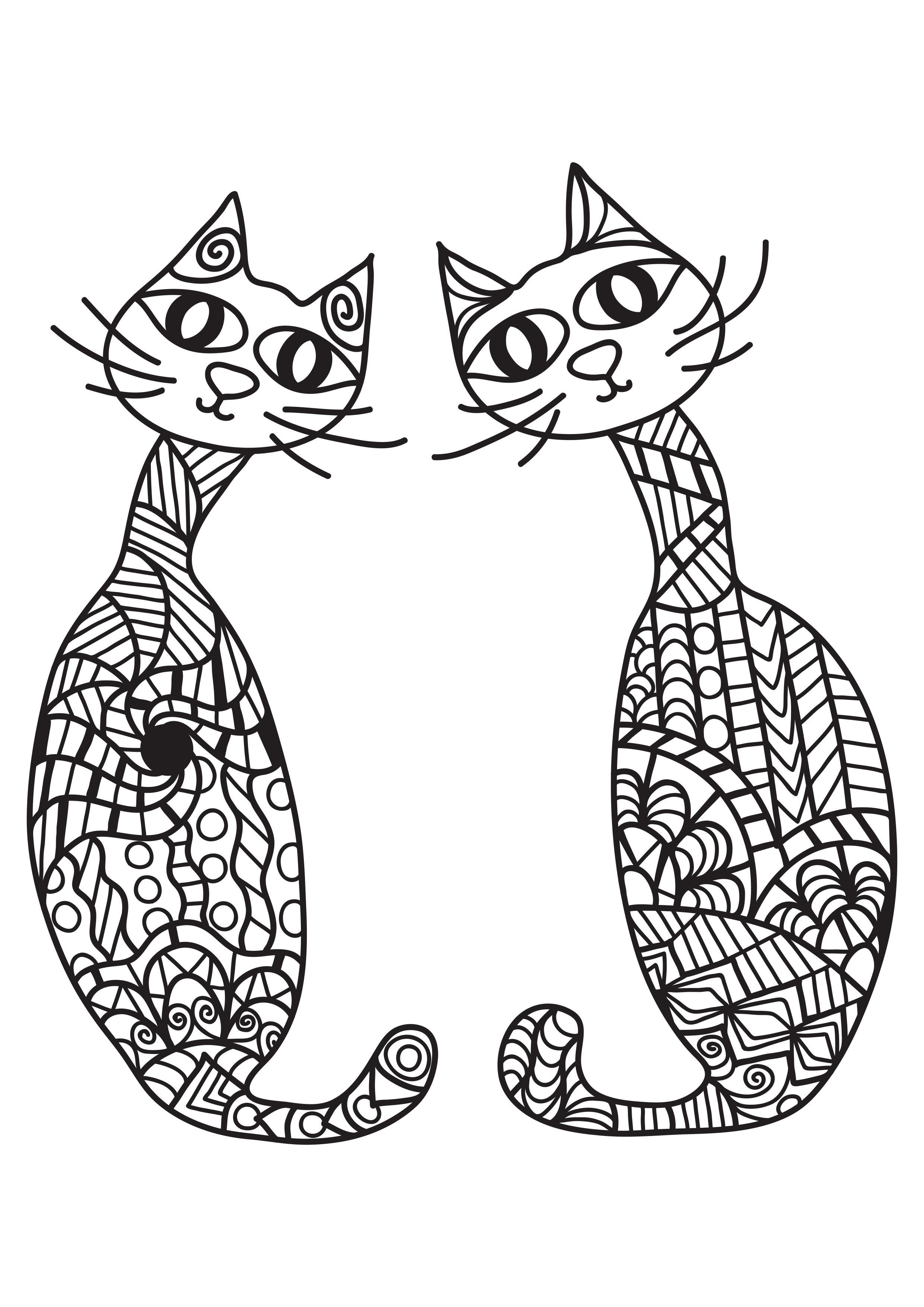 2 katzen Malvorlage 2 katzen