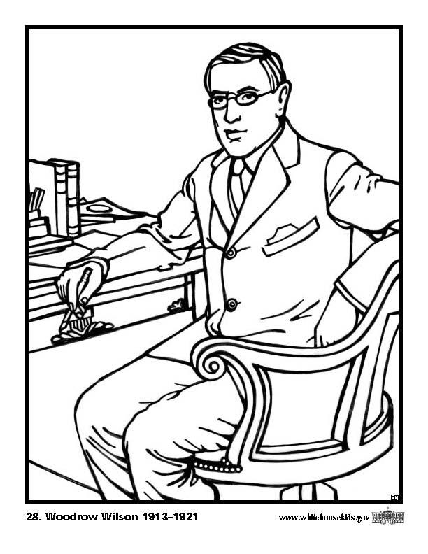 28 woodrow wilson Malvorlage 28 woodrow wilson