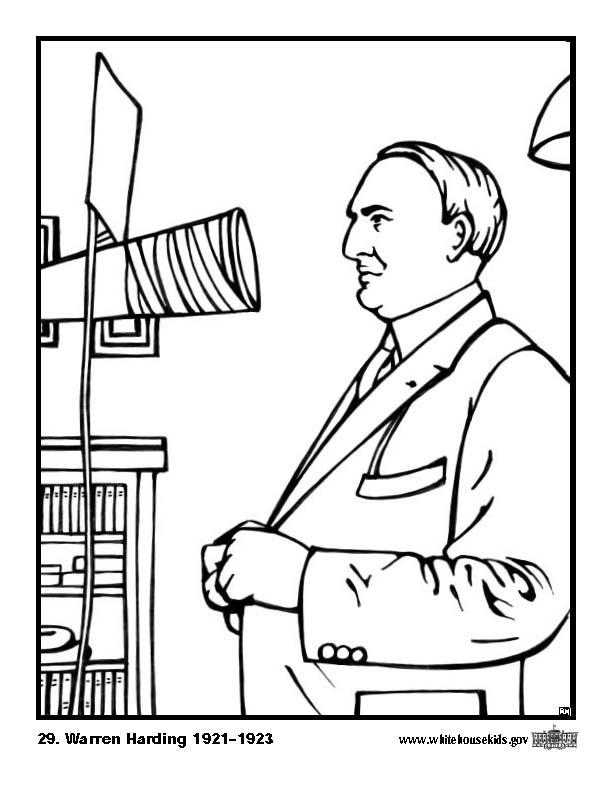 Malvorlage 29 warren harding