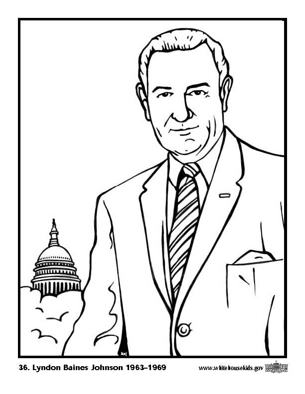 36 lyndon baines johnson Malvorlage 36 lyndon baines johnson