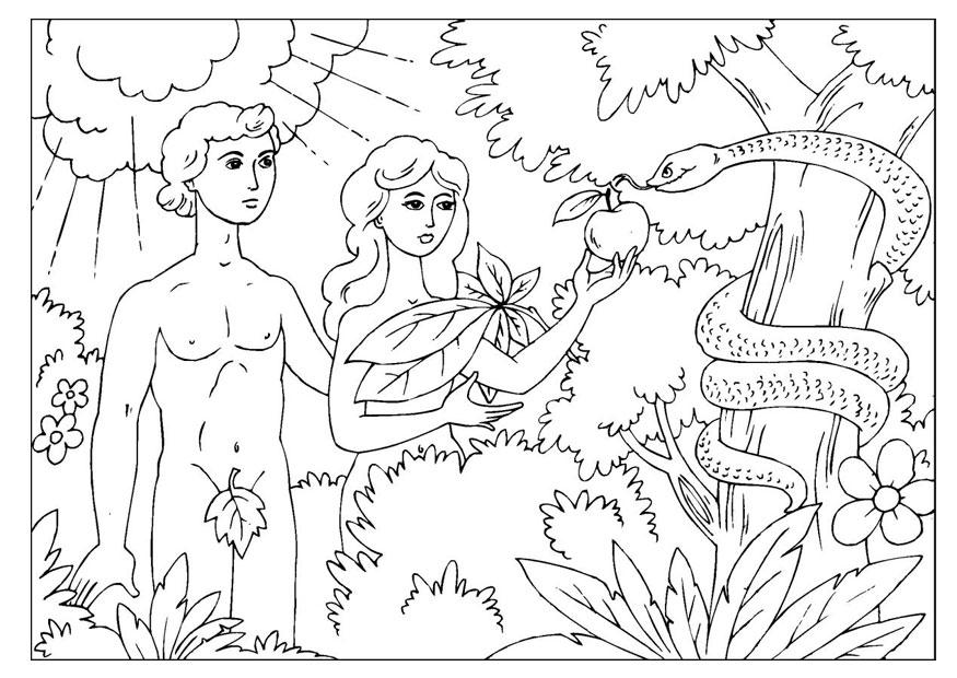 Malvorlage adam und eva
