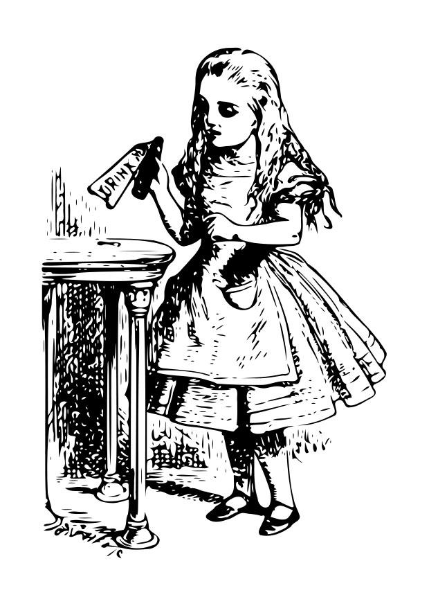 alice im wunderland - trink mich Malvorlage alice im wunderland - trink mich