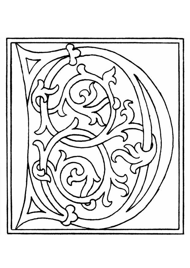 01a. alphabet d Malvorlage 01a. alphabet d