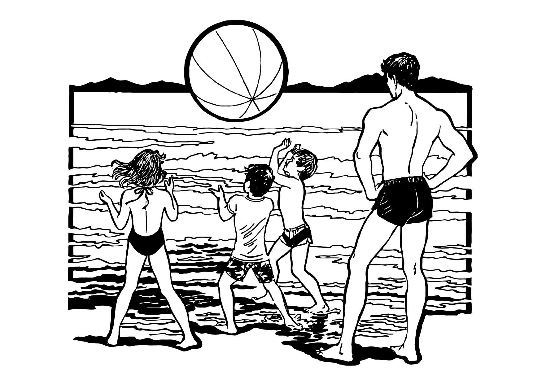 am strand spielen Malvorlage am strand spielen