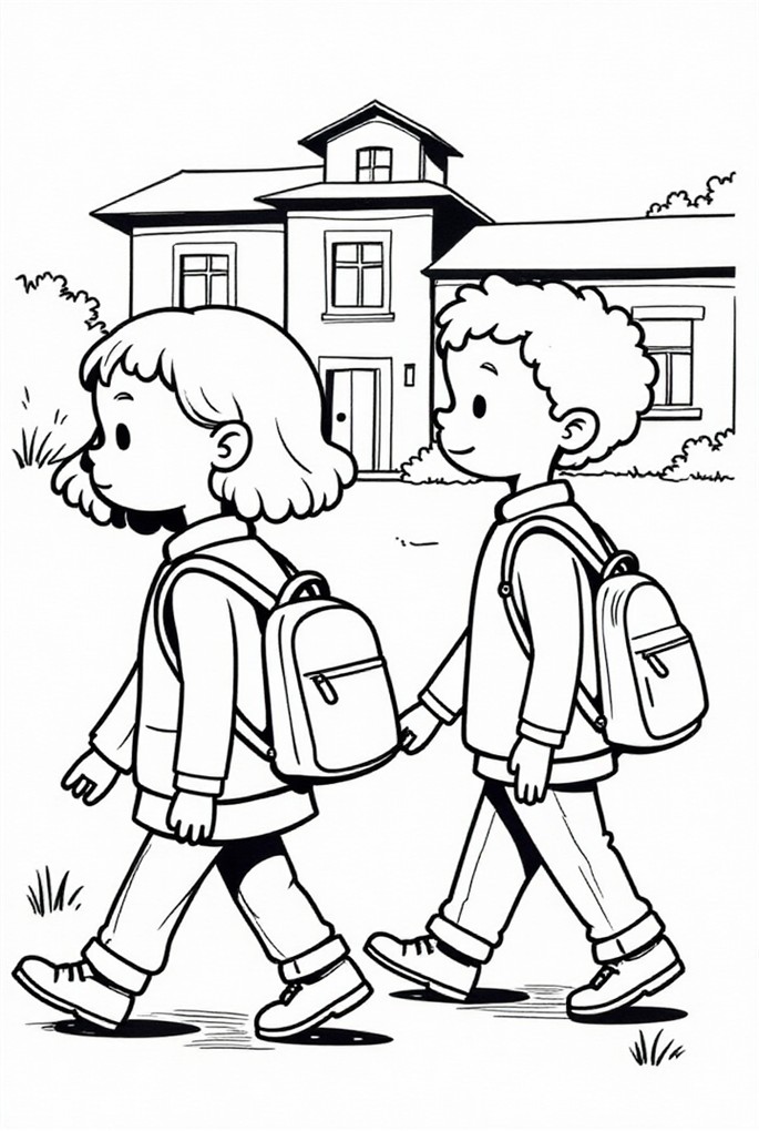 auf dem weg zur schule Malvorlage auf dem weg zur schule
