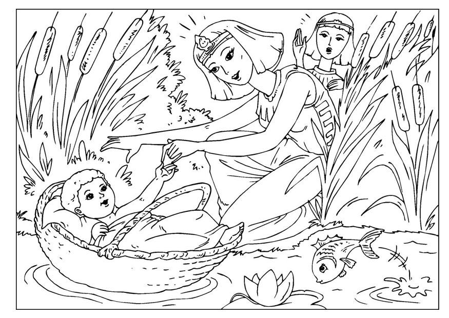 Malvorlage baby moses