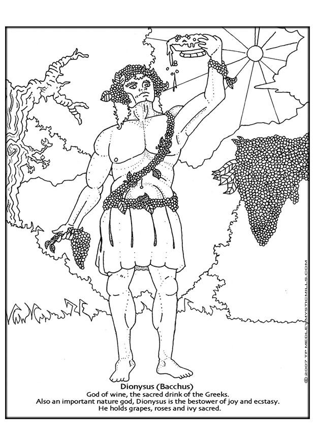 bacchus und dionysos Malvorlage bacchus und dionysos
