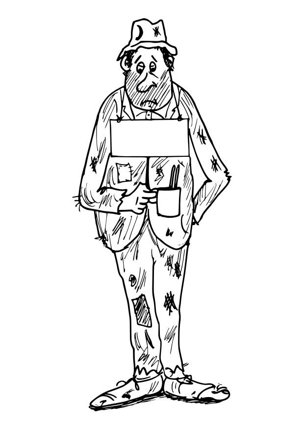 bettler Malvorlage bettler