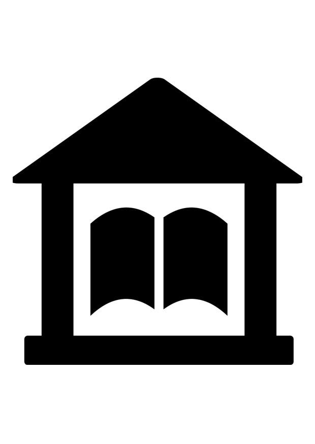 bibliothek piktogramm Malvorlage bibliothek piktogramm