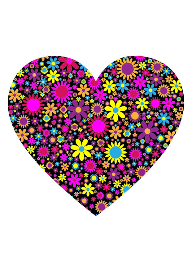 Bild herz mit blumen
