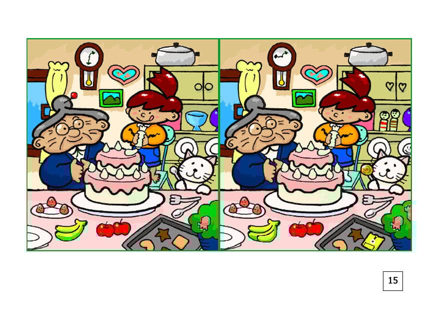 Bild such die unterschiede - torte backen