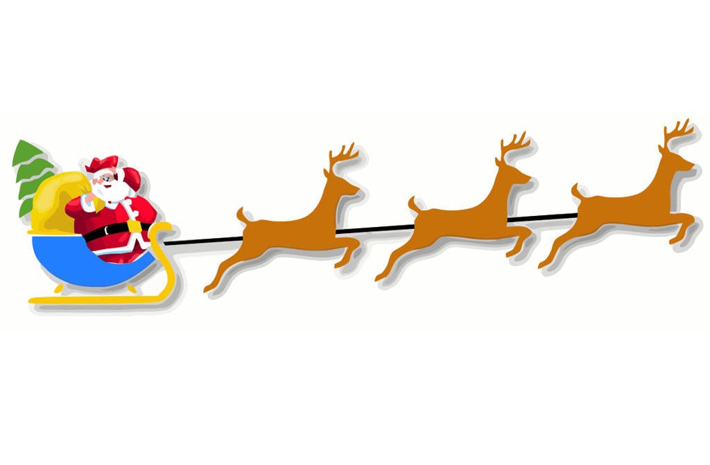 Bild weihnachtsmann mit schlitten