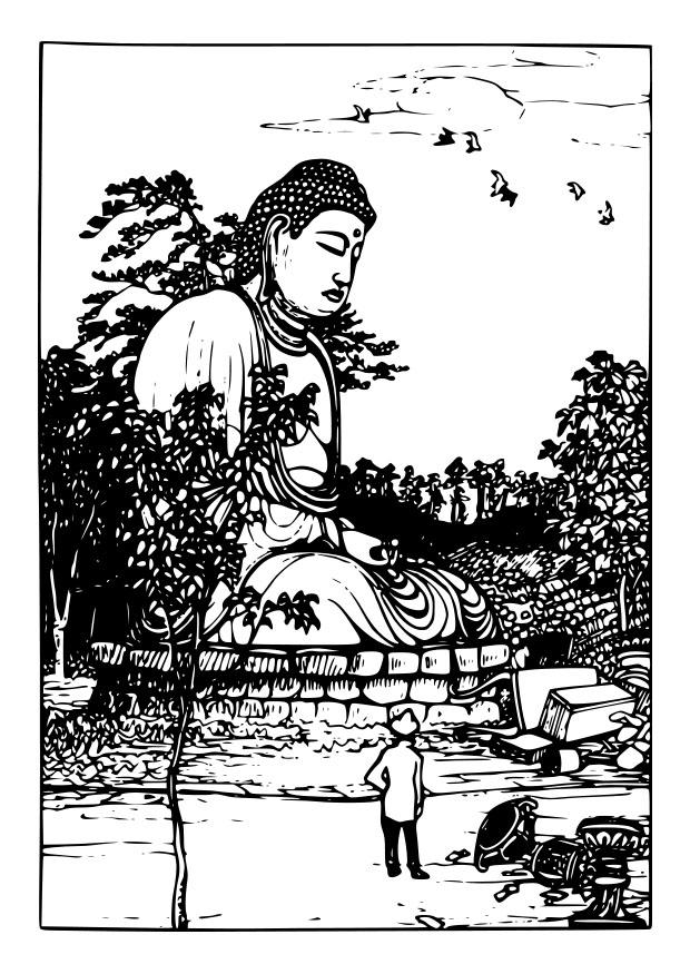 buddha statue Malvorlage buddha statue