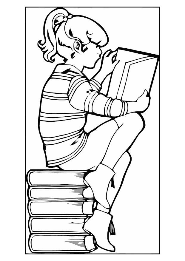 bA¼cher lesen Malvorlage bA¼cher lesen