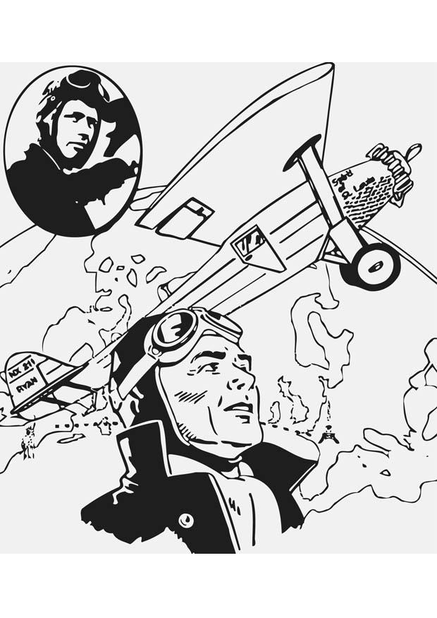 Malvorlage charles lindbergh