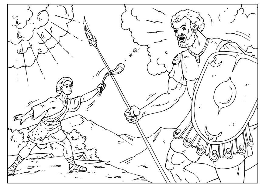Malvorlage david und goliath