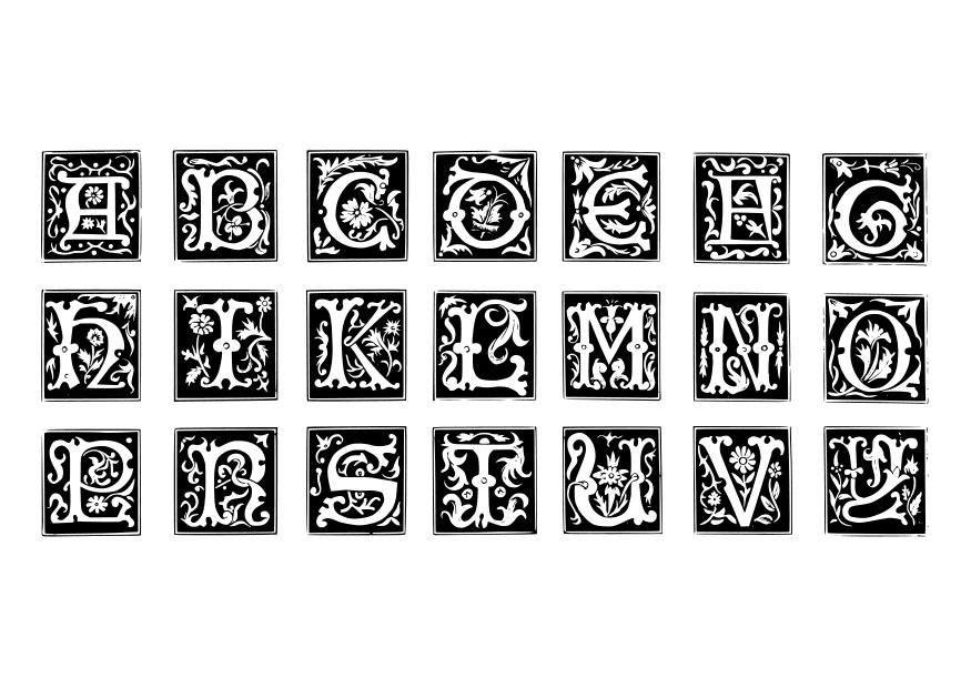 dekorative buchstaben Malvorlage dekorative buchstaben