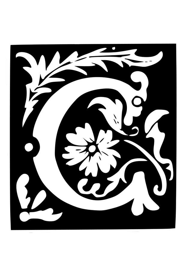 dekorativer buchstabe - c Malvorlage dekorativer buchstabe - c