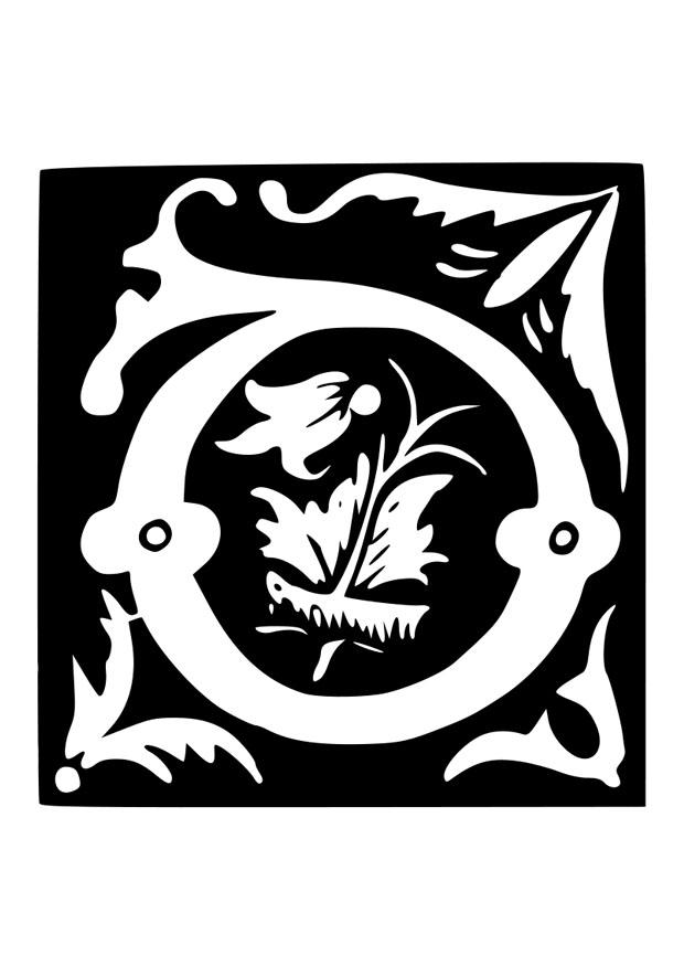 dekorativer buchstabe - d Malvorlage dekorativer buchstabe - d