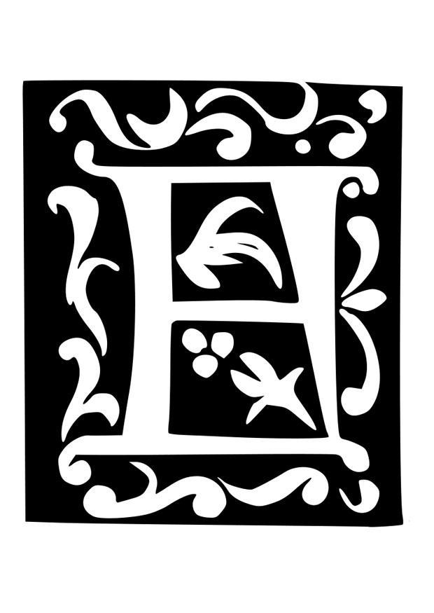 dekorativer buchstabe - f Malvorlage dekorativer buchstabe - f