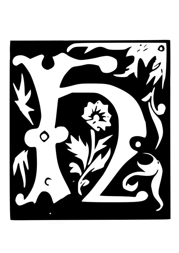 dekorativer buchstabe - h Malvorlage dekorativer buchstabe - h