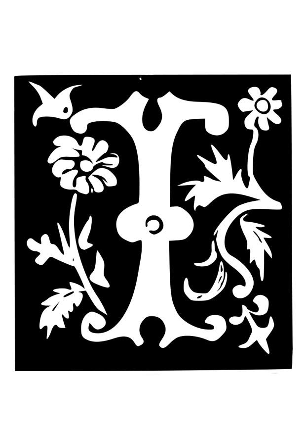 dekorativer buchstabe - i Malvorlage dekorativer buchstabe - i