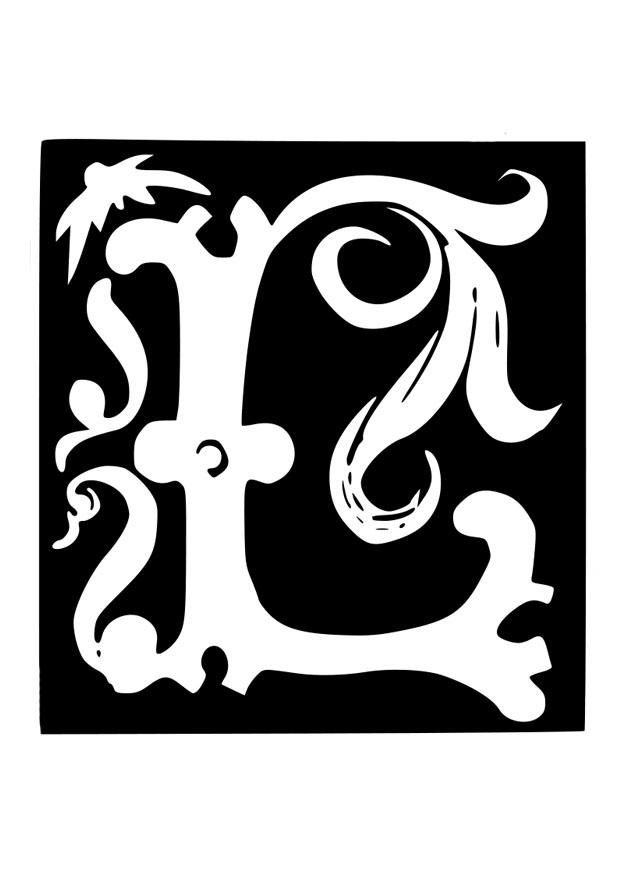 dekorativer buchstabe - l Malvorlage dekorativer buchstabe - l