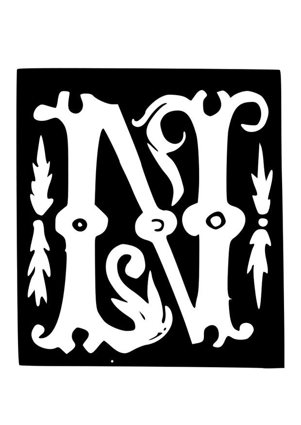 dekorativer buchstabe - n Malvorlage dekorativer buchstabe - n