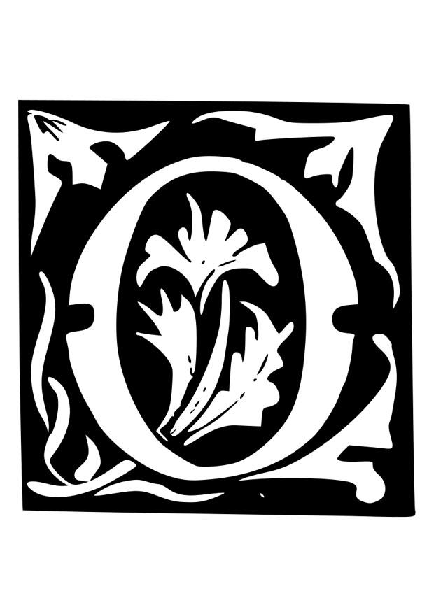 dekorativer buchstabe - o Malvorlage dekorativer buchstabe - o