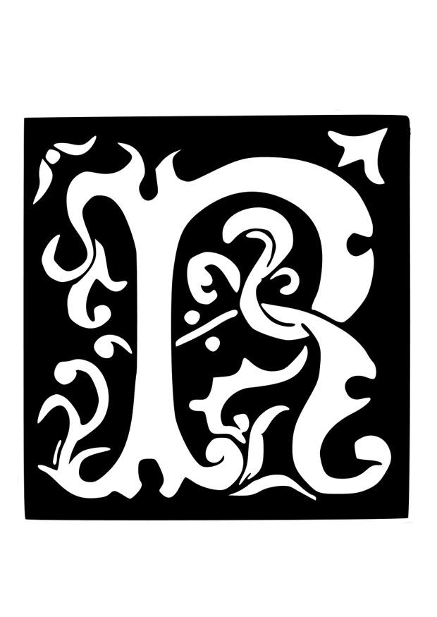 dekorativer buchstabe - r Malvorlage dekorativer buchstabe - r