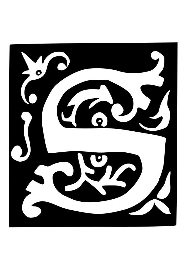 dekorativer buchstabe - s Malvorlage dekorativer buchstabe - s