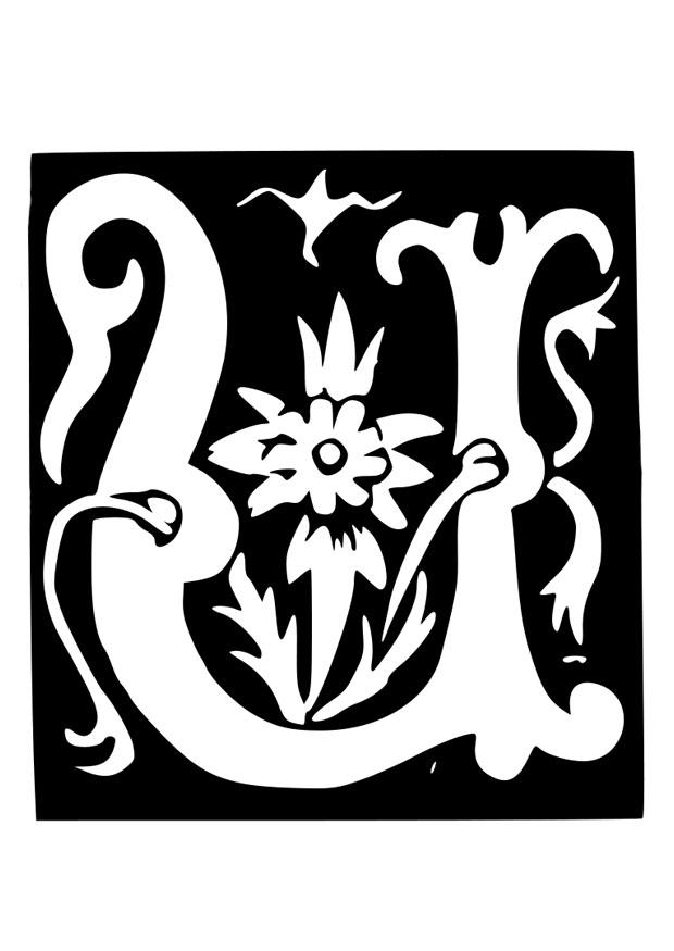 dekorativer buchstabe - u Malvorlage dekorativer buchstabe - u