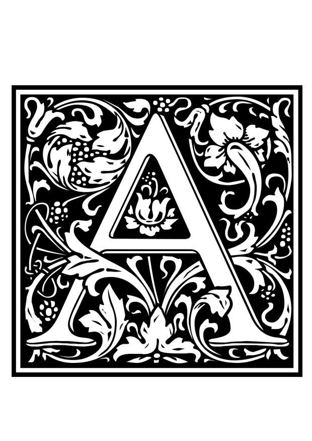 Malvorlage dekoratives alphabet - a