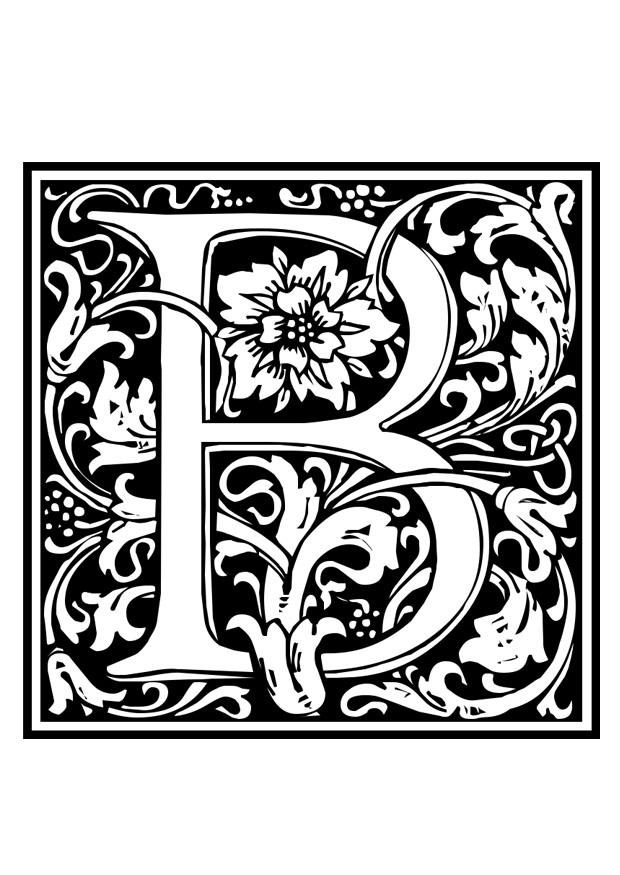 Malvorlage dekoratives alphabet - b