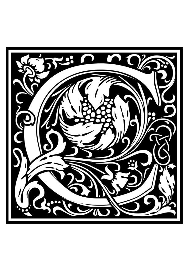 Malvorlage dekoratives alphabet - c