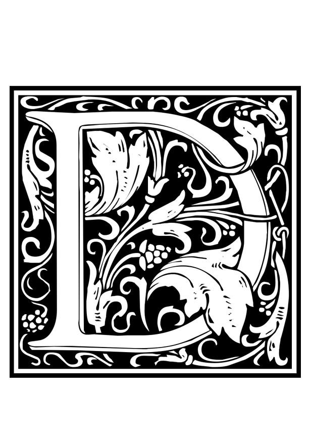 Malvorlage dekoratives alphabet - d