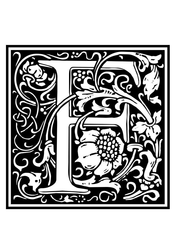 dekoratives alphabet - f Malvorlage dekoratives alphabet - f