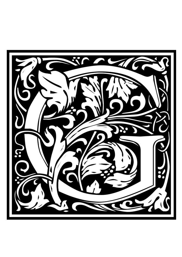 dekoratives alphabet - g Malvorlage dekoratives alphabet - g