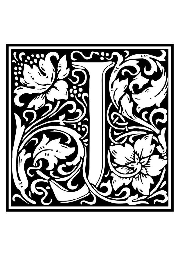 dekoratives alphabet - j Malvorlage dekoratives alphabet - j