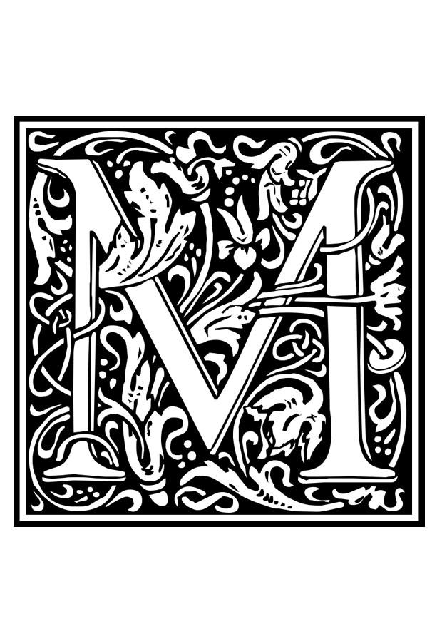 dekoratives alphabet - m Malvorlage dekoratives alphabet - m