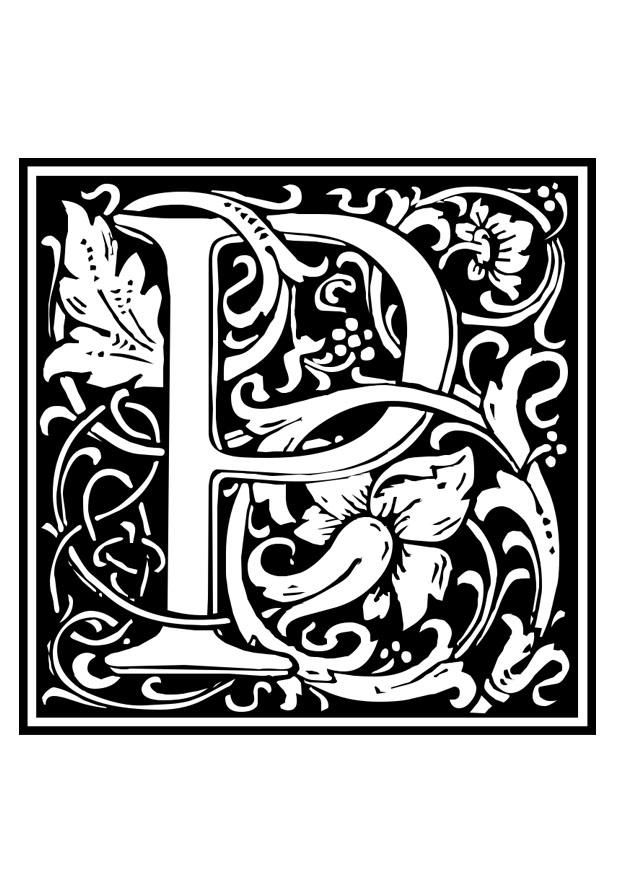 dekoratives alphabet - p Malvorlage dekoratives alphabet - p