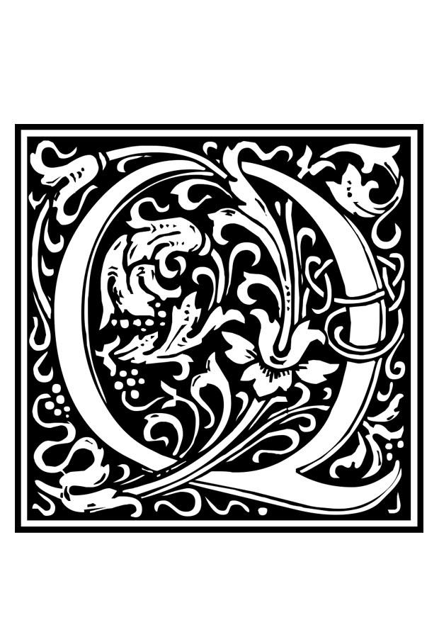 dekoratives alphabet - q Malvorlage dekoratives alphabet - q