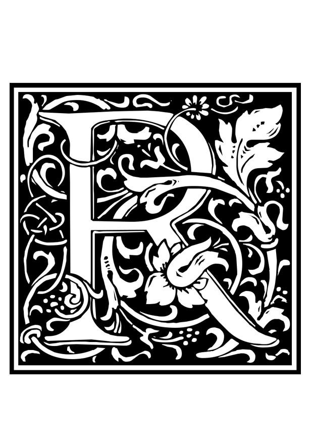 dekoratives alphabet - r Malvorlage dekoratives alphabet - r