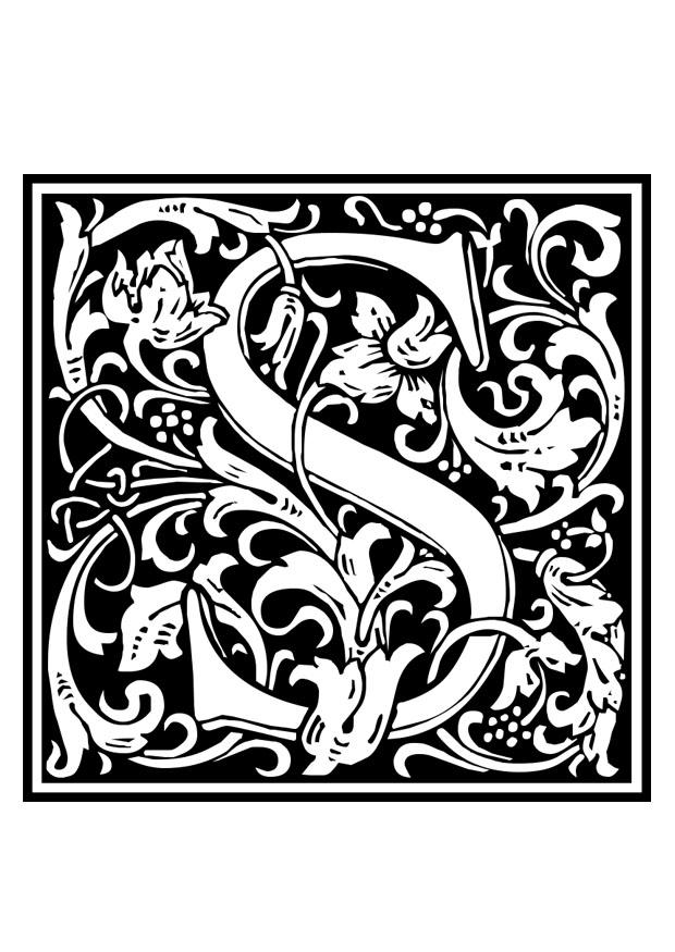 dekoratives alphabet - s Malvorlage dekoratives alphabet - s