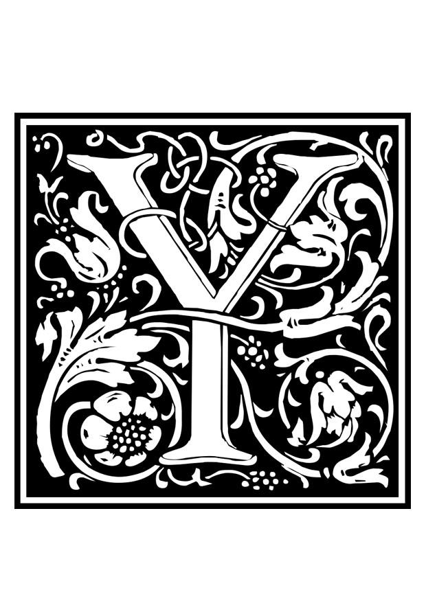 dekoratives alphabet - y Malvorlage dekoratives alphabet - y