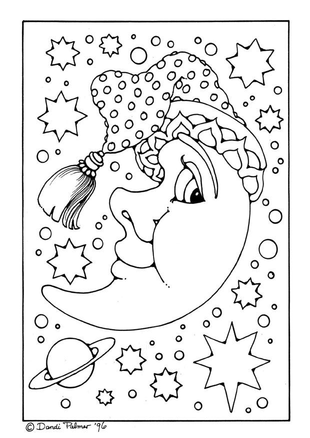 Malvorlage der mann im mond