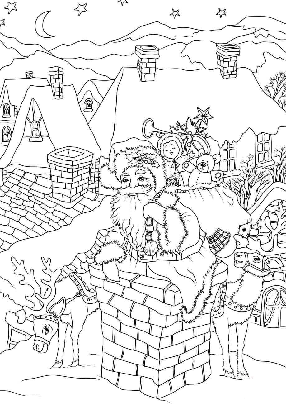 der weihnachtsmann bringt geschenke Malvorlage der weihnachtsmann bringt geschenke