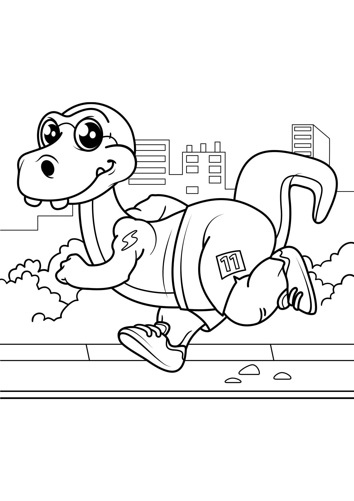dinosaurier geht joggen Malvorlage dinosaurier geht joggen